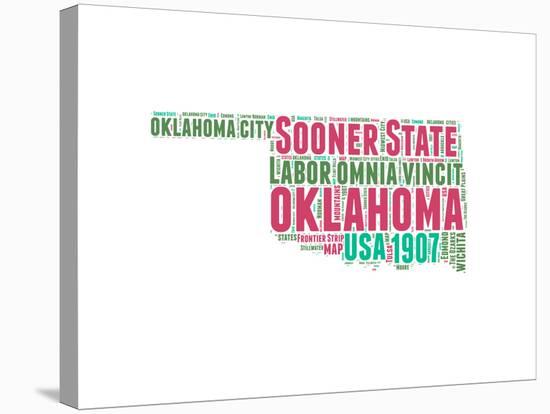 Oklahoma Word Cloud Map-NaxArt-Stretched Canvas