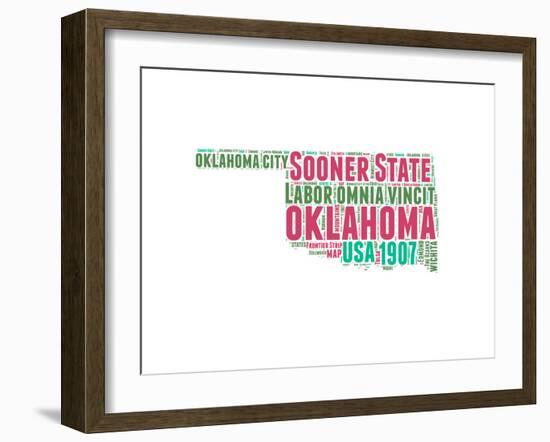 Oklahoma Word Cloud Map-NaxArt-Framed Art Print