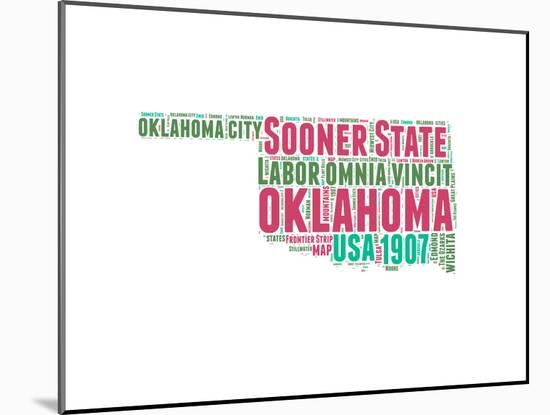 Oklahoma Word Cloud Map-NaxArt-Mounted Art Print