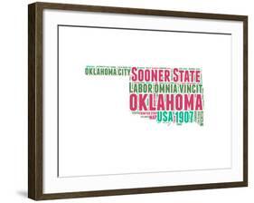 Oklahoma Word Cloud Map-NaxArt-Framed Art Print