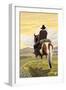 Okotoks, Alberta, Canada, Cowboy on Horseback-Lantern Press-Framed Art Print