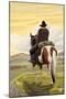 Okotoks, Alberta, Canada, Cowboy on Horseback-Lantern Press-Mounted Art Print