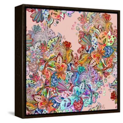 Seamless Texture with Colorful Crazy Mix. Watercolor Painting