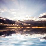 Sunset at the Sea. Beautiful Nature: Water and Sky-Oksana Kovach-Framed Premium Photographic Print