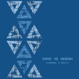 Abstract Textile Blue Triangles Ikat Seamless Pattern Background-Oksancia-Art Print
