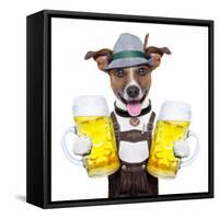 Oktoberfest Dog-Javier Brosch-Framed Stretched Canvas