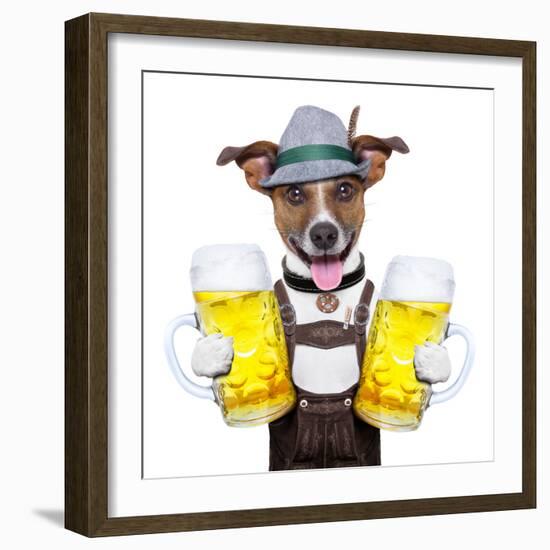 Oktoberfest Dog-Javier Brosch-Framed Photographic Print