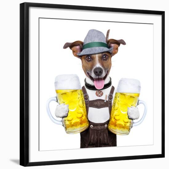 Oktoberfest Dog-Javier Brosch-Framed Photographic Print