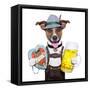 Oktoberfest Dog-Javier Brosch-Framed Stretched Canvas