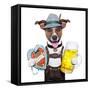 Oktoberfest Dog-Javier Brosch-Framed Stretched Canvas