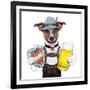 Oktoberfest Dog-Javier Brosch-Framed Art Print