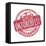 Oktoberfest Grunge Rubber Stamp-oxlock-Framed Stretched Canvas