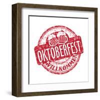 Oktoberfest Grunge Rubber Stamp-oxlock-Framed Art Print
