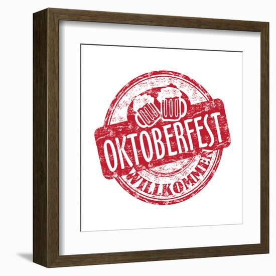 Oktoberfest Grunge Rubber Stamp-oxlock-Framed Art Print