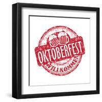 Oktoberfest Grunge Rubber Stamp-oxlock-Framed Art Print