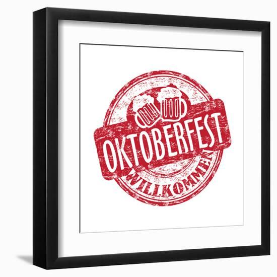 Oktoberfest Grunge Rubber Stamp-oxlock-Framed Art Print