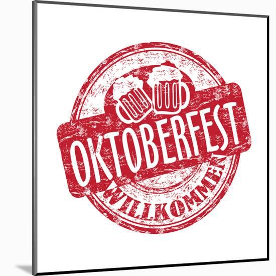 Oktoberfest Grunge Rubber Stamp-oxlock-Mounted Art Print