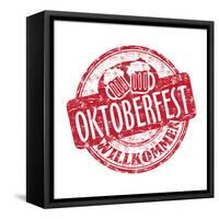 Oktoberfest Grunge Rubber Stamp-oxlock-Framed Stretched Canvas