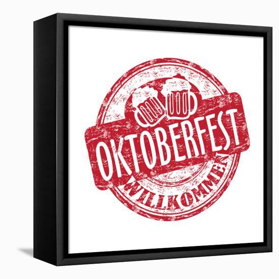 Oktoberfest Grunge Rubber Stamp-oxlock-Framed Stretched Canvas