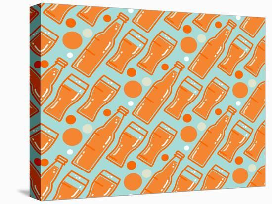 Oktoberfest Seamless Pattern. Beer Festival Background for Wallpaper, Wrap, Poster and Print, T-Shi-BarsRsind-Stretched Canvas