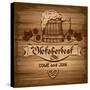 Oktoberfest, Vintage Poster With Wooden Background-Pagina-Stretched Canvas