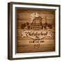 Oktoberfest, Vintage Poster With Wooden Background-Pagina-Framed Art Print