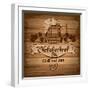 Oktoberfest, Vintage Poster With Wooden Background-Pagina-Framed Art Print