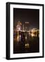 Oktoberfest 'Wiesn' by night, lights in the rain-Christine Meder stage-art.de-Framed Photographic Print