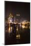 Oktoberfest 'Wiesn' by night, lights in the rain-Christine Meder stage-art.de-Mounted Photographic Print