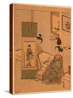 Okumura Masanobu No Kakejiku O Miru Yujo-Suzuki Harunobu-Stretched Canvas