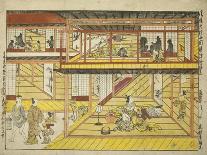 Enjoying the Evening Cool Near Ryogoku Bridge (Ryogoku Bashi Yusuzumi Uki-E), C.1740-Okumura Masanobu-Giclee Print