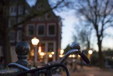The Netherlands, Holland, Amsterdam, bicycle on railing-olbor-Photographic Print