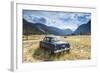 Old Abandoned American Car by Road, British Colombia, Canada-Peter Adams-Framed Photographic Print