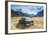 Old Abandoned American Car by Road, British Colombia, Canada-Peter Adams-Framed Photographic Print