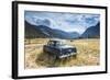 Old Abandoned American Car by Road, British Colombia, Canada-Peter Adams-Framed Photographic Print