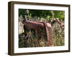 Old Abandoned Farm Tractor, Defiance, Missouri, USA-Walter Bibikow-Framed Premium Photographic Print