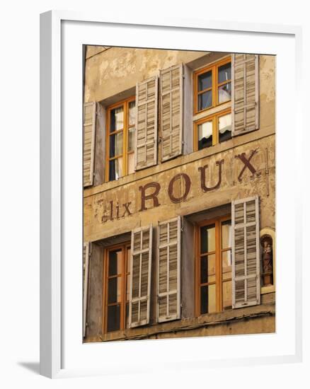 Old Advertising Sign on the Side of a Building, Aix-En-Provence, Bouches-Du-Rhone, Provence, France-Peter Richardson-Framed Photographic Print