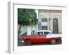 Old American Car Parked on Street Beneath Fruit Tree, Cienfuegos, Cuba, Central America-Lee Frost-Framed Photographic Print