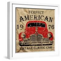 Old American Car Vintage Classic Retro Man T Shirt Graphic Design-emeget-Framed Art Print