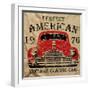 Old American Car Vintage Classic Retro Man T Shirt Graphic Design-emeget-Framed Art Print