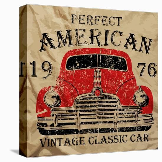 Old American Car Vintage Classic Retro Man T Shirt Graphic Design-emeget-Stretched Canvas