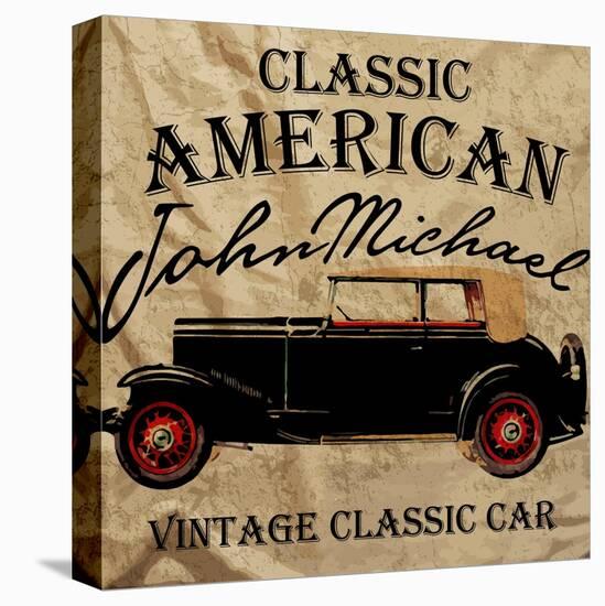 Old American Car Vintage Classic Retro Man T Shirt Graphic Design-emeget-Stretched Canvas