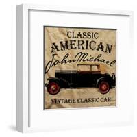 Old American Car Vintage Classic Retro Man T Shirt Graphic Design-emeget-Framed Art Print