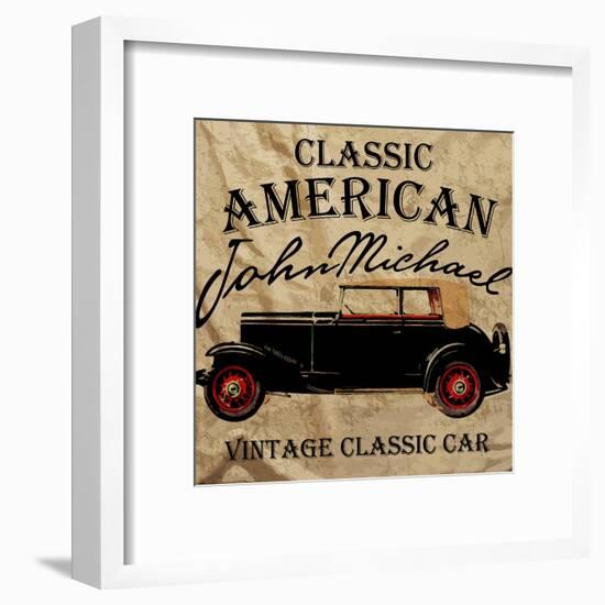 Old American Car Vintage Classic Retro Man T Shirt Graphic Design-emeget-Framed Art Print