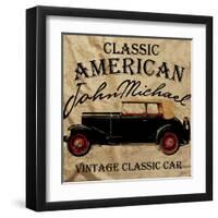 Old American Car Vintage Classic Retro Man T Shirt Graphic Design-emeget-Framed Art Print