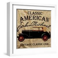 Old American Car Vintage Classic Retro Man T Shirt Graphic Design-emeget-Framed Art Print