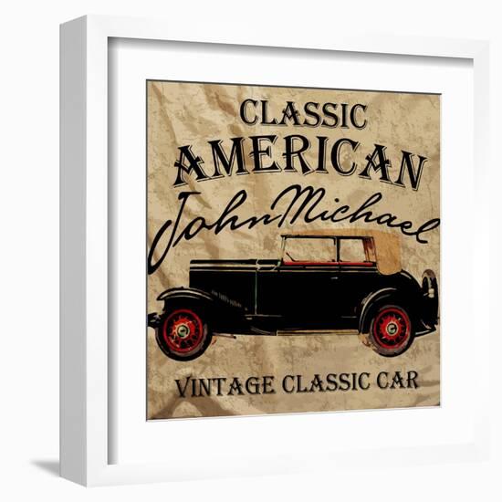 Old American Car Vintage Classic Retro Man T Shirt Graphic Design-emeget-Framed Art Print