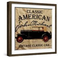 Old American Car Vintage Classic Retro Man T Shirt Graphic Design-emeget-Framed Art Print