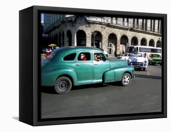 Old American Cars, Havana, Cuba, West Indies, Central America-R H Productions-Framed Stretched Canvas