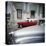 Old American Cars Operating as Private Taxis, Havana, Cuba, West Indies, Central America-Lee Frost-Stretched Canvas